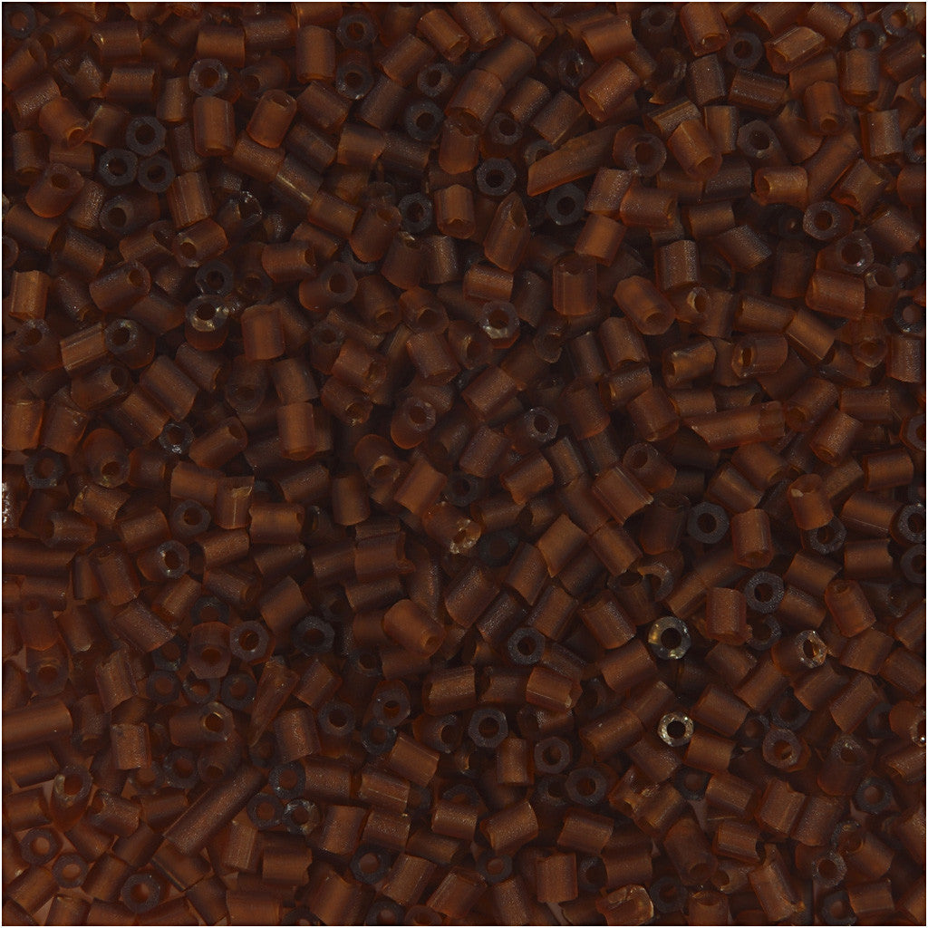 Rocaille Seed Beads 2-cut, dia. 1,7 mm, size 15/0, hole size 0,5 mm, brown, 500 g/ 1 bag [HOB-68781]