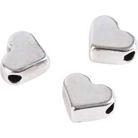 Spacer Bead, size 5,5x7 mm, hole size 1 mm, silver-plated, 3 pc/ 1 pack [HOB-69091]