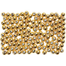 Wax Beads, dia. 2,7 mm, hole size 0,7 mm, gold, 150 pc/ 1 pack [HOB-698021]