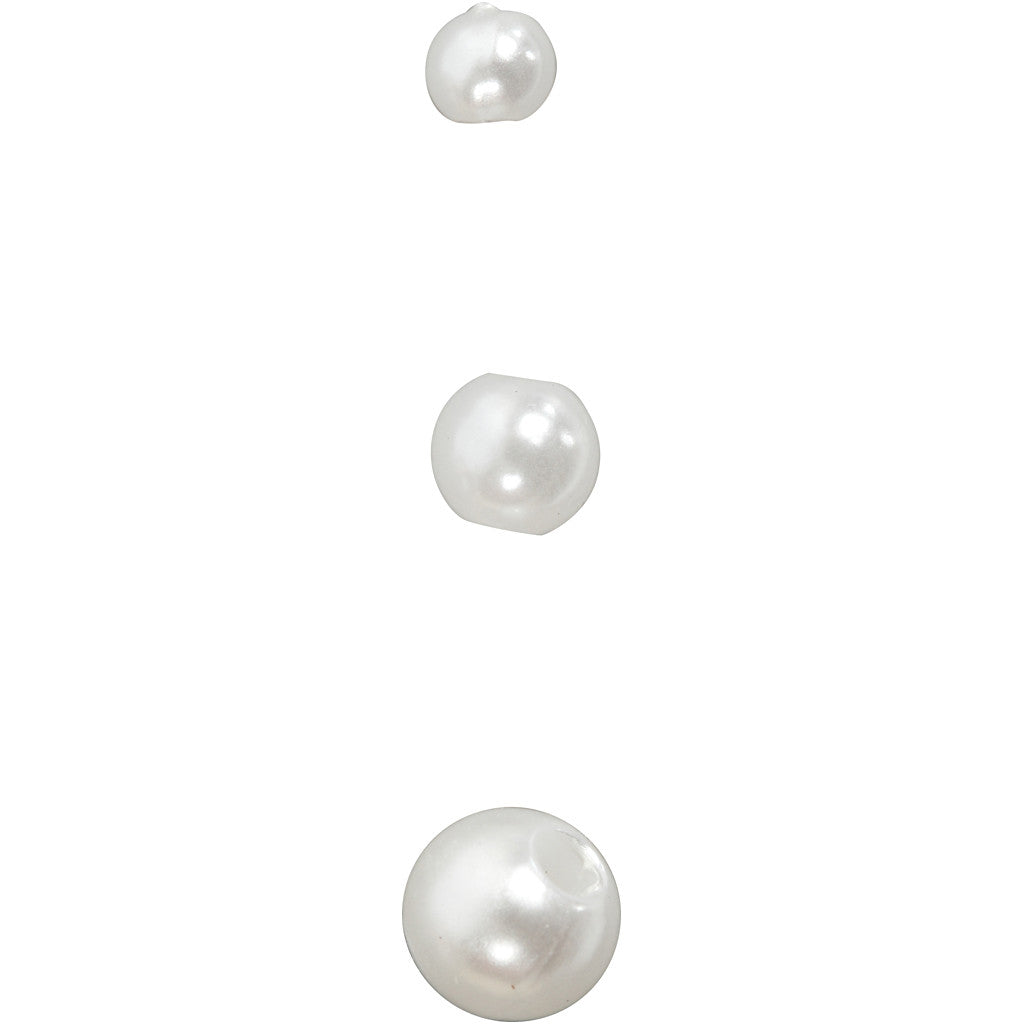 Wax Beads, dia. 5 mm, hole size 0,7 mm, mother-of-pearl, 100 pc/ 1 pack [HOB-698161]