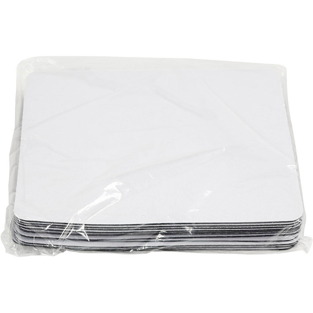 Mouse pads, size 20x24 cm, white, 12 pc/ 1 pack [HOB-706046]