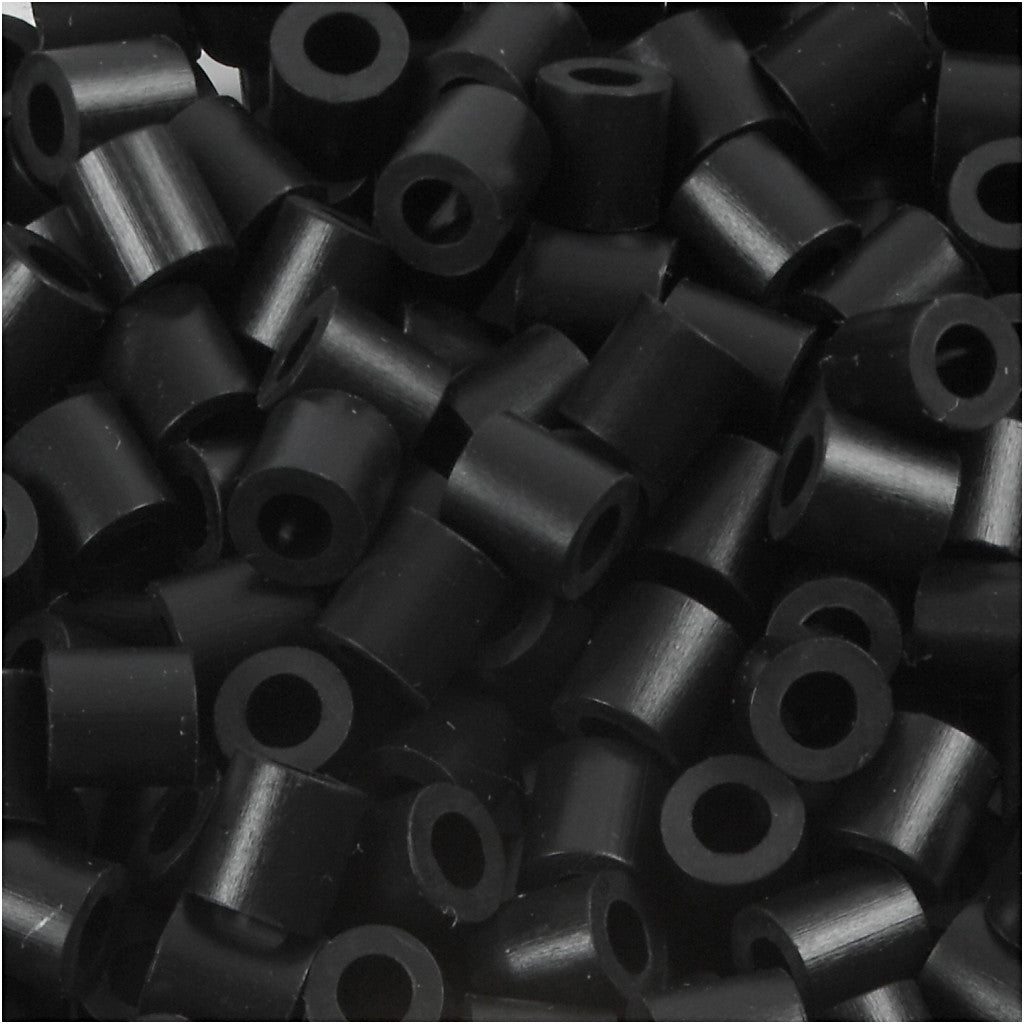 Fuse Beads, size 5x5 mm, hole size 2,5 mm, medium, black (32220), 1100 pc/ 1 pack [HOB-751010]