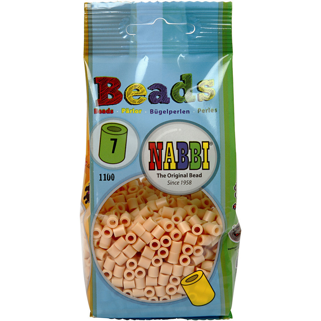 Fuse Beads, size 5x5 mm, hole size 2,5 mm, medium, light beige (32228), 1100 pc/ 1 pack [HOB-751070]