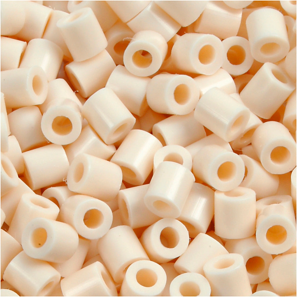Fuse Beads, size 5x5 mm, hole size 2,5 mm, medium, light beige (32251), 6000 pc