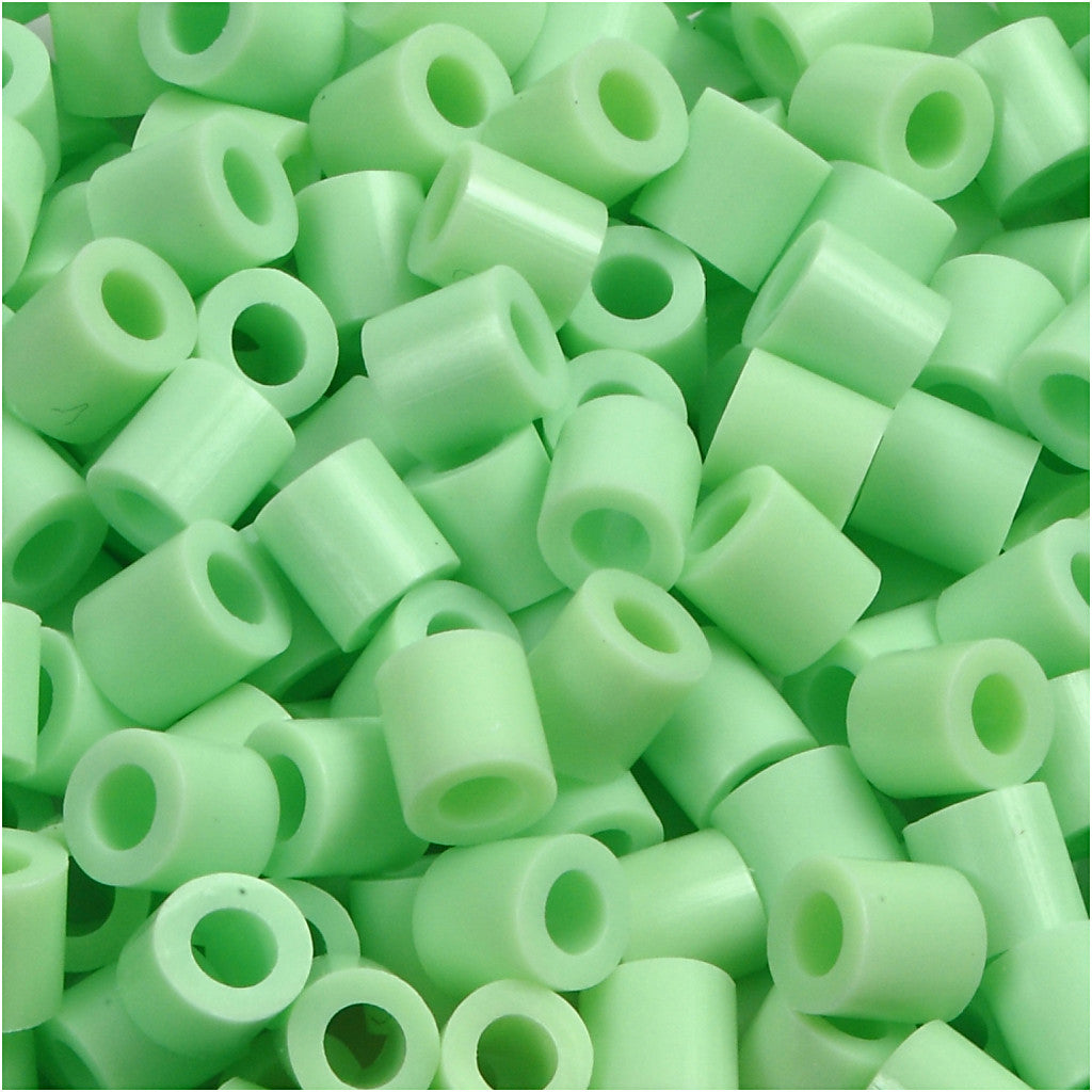Fuse Beads, size 5x5 mm, hole size 2,5 mm, medium, pastel green (32252), 1100 pc/ 1 pack [HOB-751170]