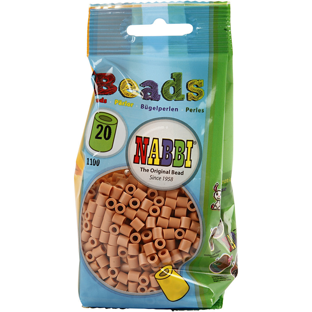 Fuse Beads, size 5x5 mm, hole size 2,5 mm, medium, light brown (32260), 1100 pc/ 1 pack [HOB-751200]