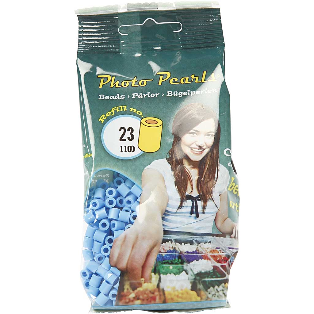 Fuse Beads, size 5x5 mm, hole size 2,5 mm, medium, pastel blue (32224), 1100 pc/ 1 pack [HOB-751230]