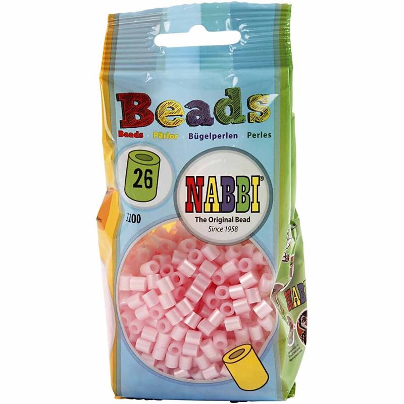 Fuse Beads, size 5x5 mm, hole size 2,5 mm, medium, rose mother-of-pearl (32259), 1100 pc/ 1 pack [HOB-751260]