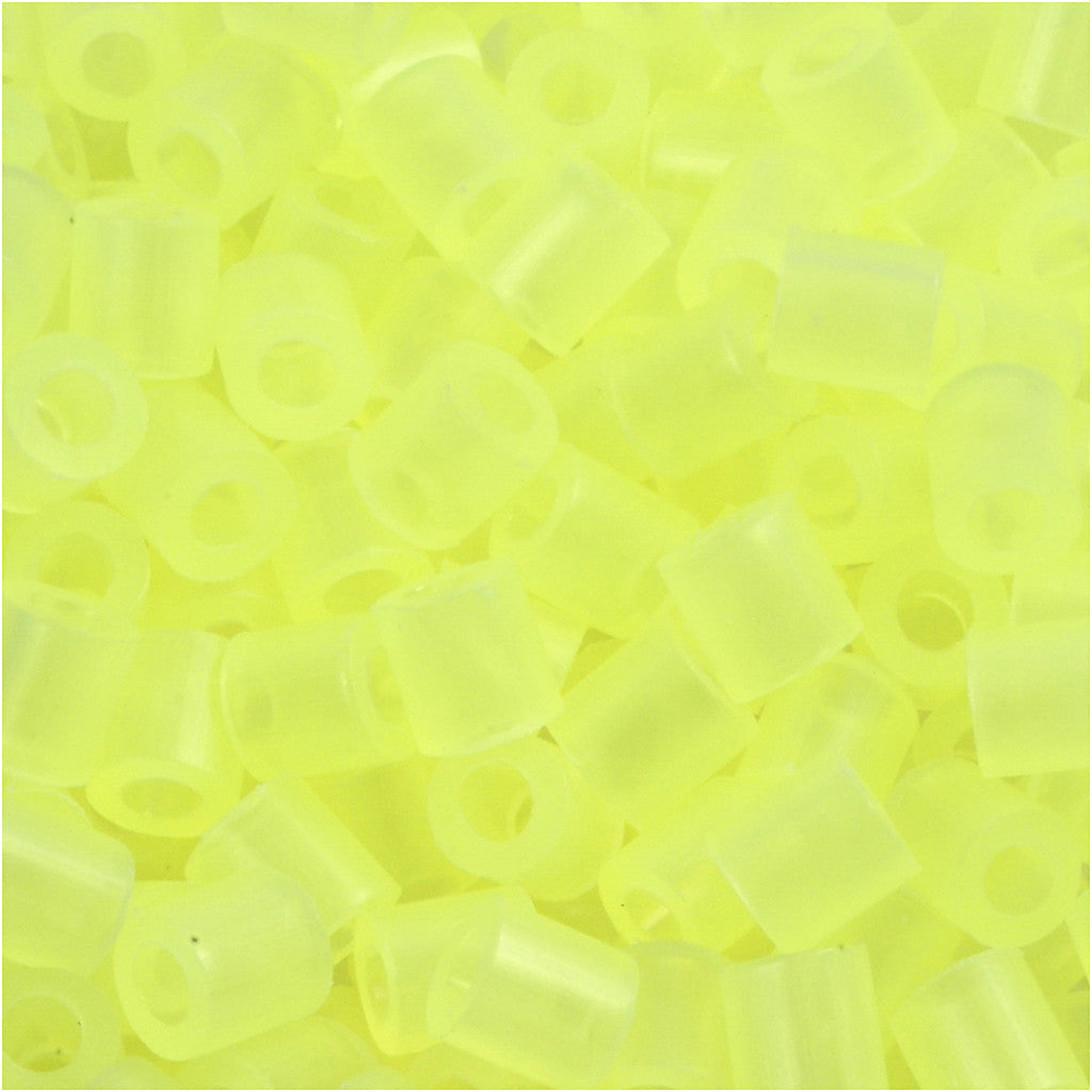 Fuse Beads, size 5x5 mm, hole size 2,5 mm, medium, neon yellow (32223), 1100 pc/ 1 pack [HOB-751280]