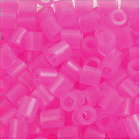 Fuse Beads, size 5x5 mm, hole size 2,5 mm, medium, rose neon (32257), 1100 pc/ 1 pack [HOB-751300]