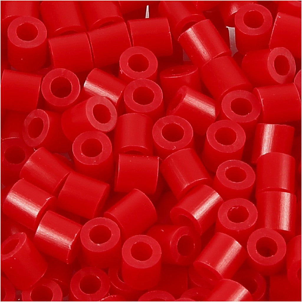 Fuse Beads, size 5x5 mm, hole size 2,5 mm, medium, red (32231), 6000 pc/ 1 pack [HOB-751311]