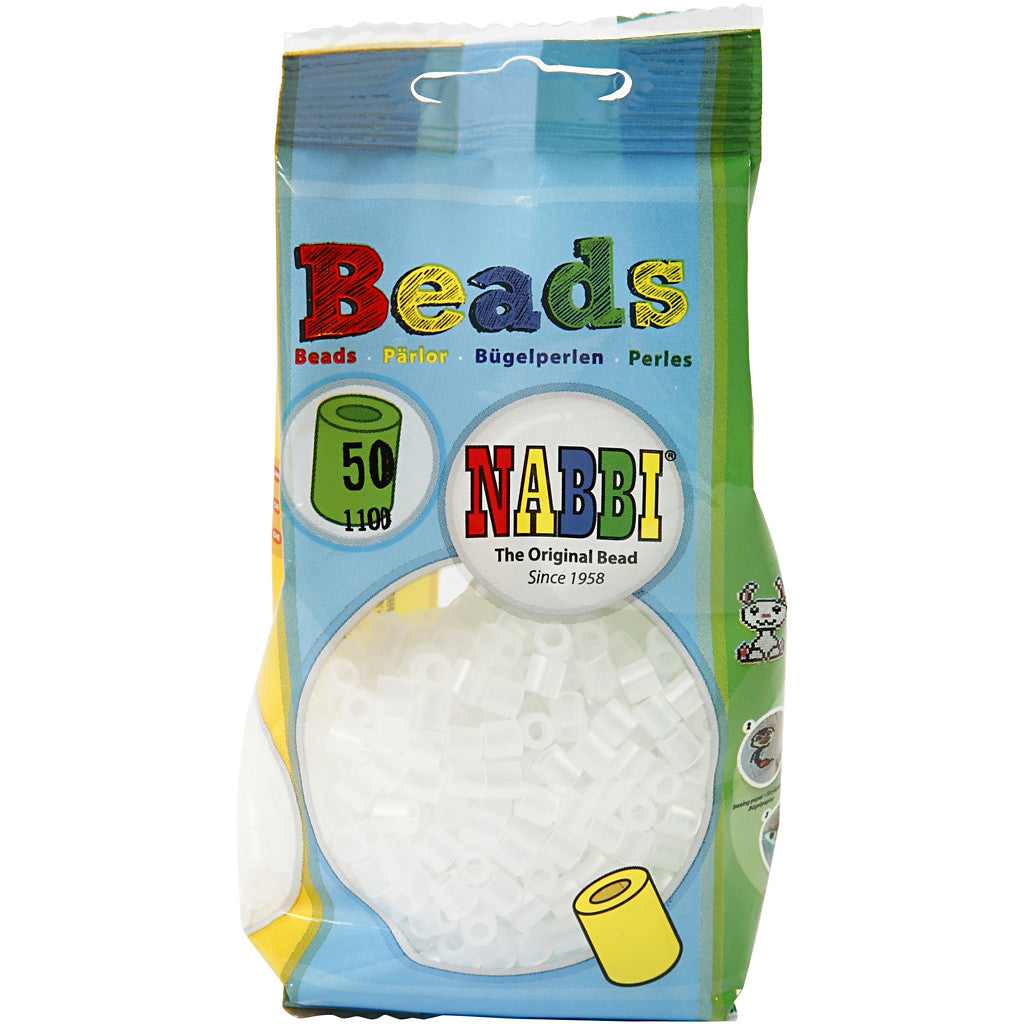 Fuse Beads, size 5x5 mm, hole size 2,5 mm, medium, transparent clear (32264), 1100 pc/ 1 pack [HOB-751320]