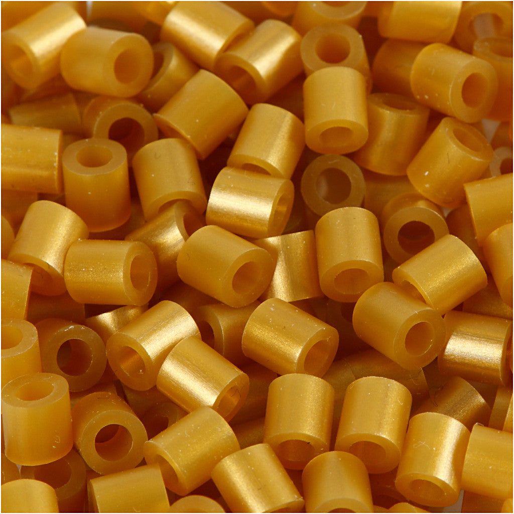 Fuse Beads, size 5x5 mm, hole size 2,5 mm, medium, gold (32263), 1100 pc/ 1 pack [HOB-751330]