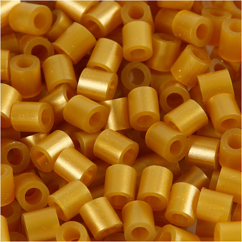 Fuse Beads, size 5x5 mm, hole size 2,5 mm, medium, gold (32263), 6000 pc/ 1 pack [HOB-751331]