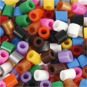 Fuse Beads with a Split, size 5x5 mm, hole size 2,5 mm, medium, standard colours, 1100 asstd./ 1 pack [HOB-751350]