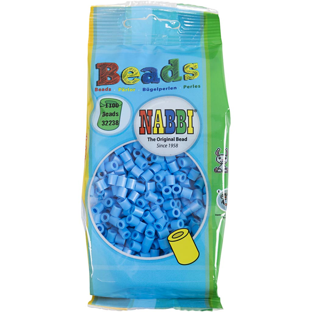Fuse Beads, size 5x5 mm, hole size 2,5 mm, medium, blue (32238), 1100 pc/ 1 pack [HOB-751370]