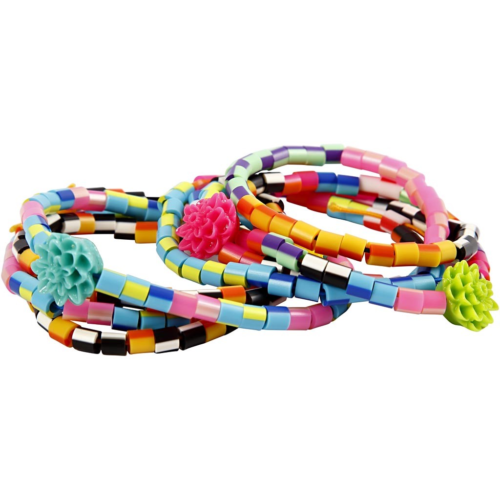 Fuse Beads, size 5x5 mm, hole size 2,5 mm, medium, stripe, 10000asstd./ 1 pack [HOB-75210]