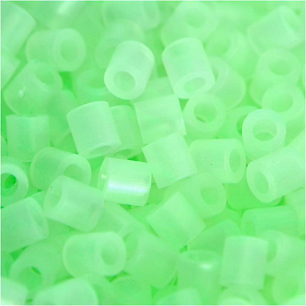 Fuse Beads, size 5x5 mm, hole size 2,5 mm, medium, luminous, 1100 pc