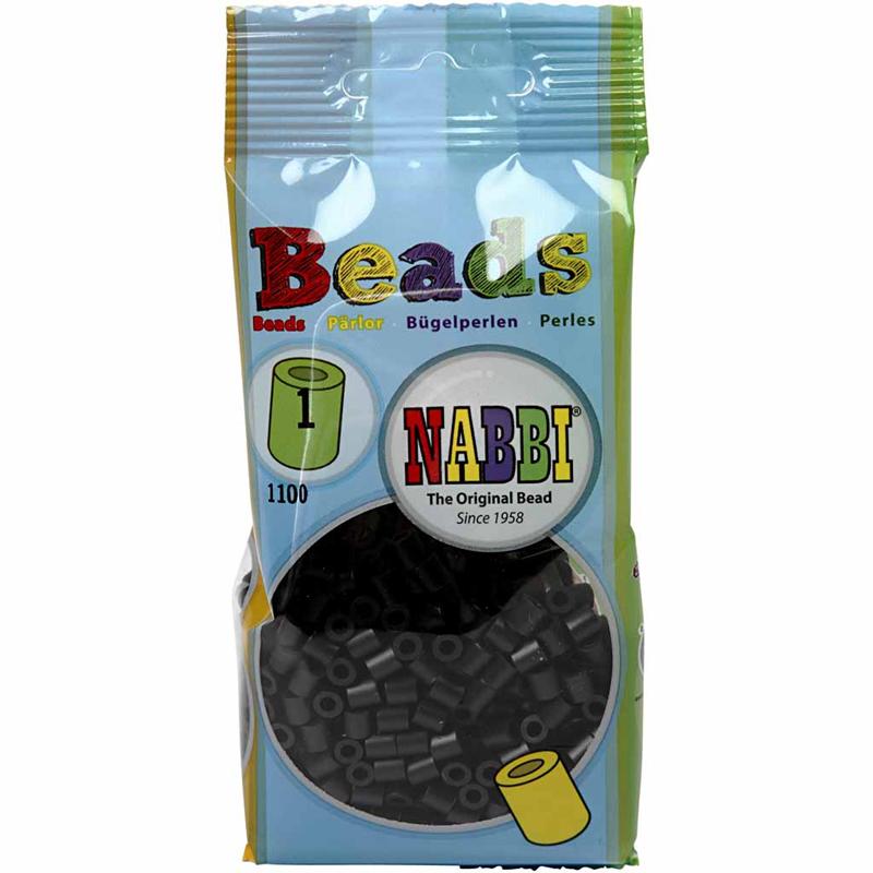 PhotoPearls, size 5x5 mm, hole size 2,5 mm, medium, black (1), 1100 pc/ 1 pack [HOB-755010]