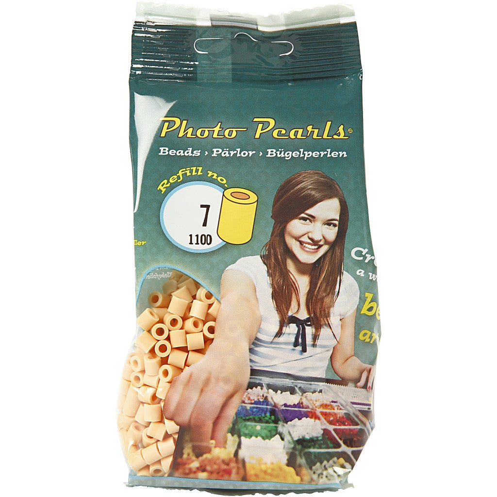 PhotoPearls, size 5x5 mm, hole size 2,5 mm, medium, light beige (7), 1100 pc/ 1 pack [HOB-755070]