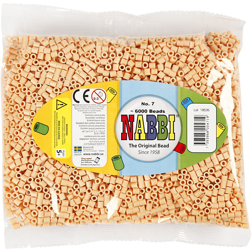 PhotoPearls, size 5x5 mm, hole size 2,5 mm, medium, light beige (7), 6000 pc/ 1 pack [HOB-75507]