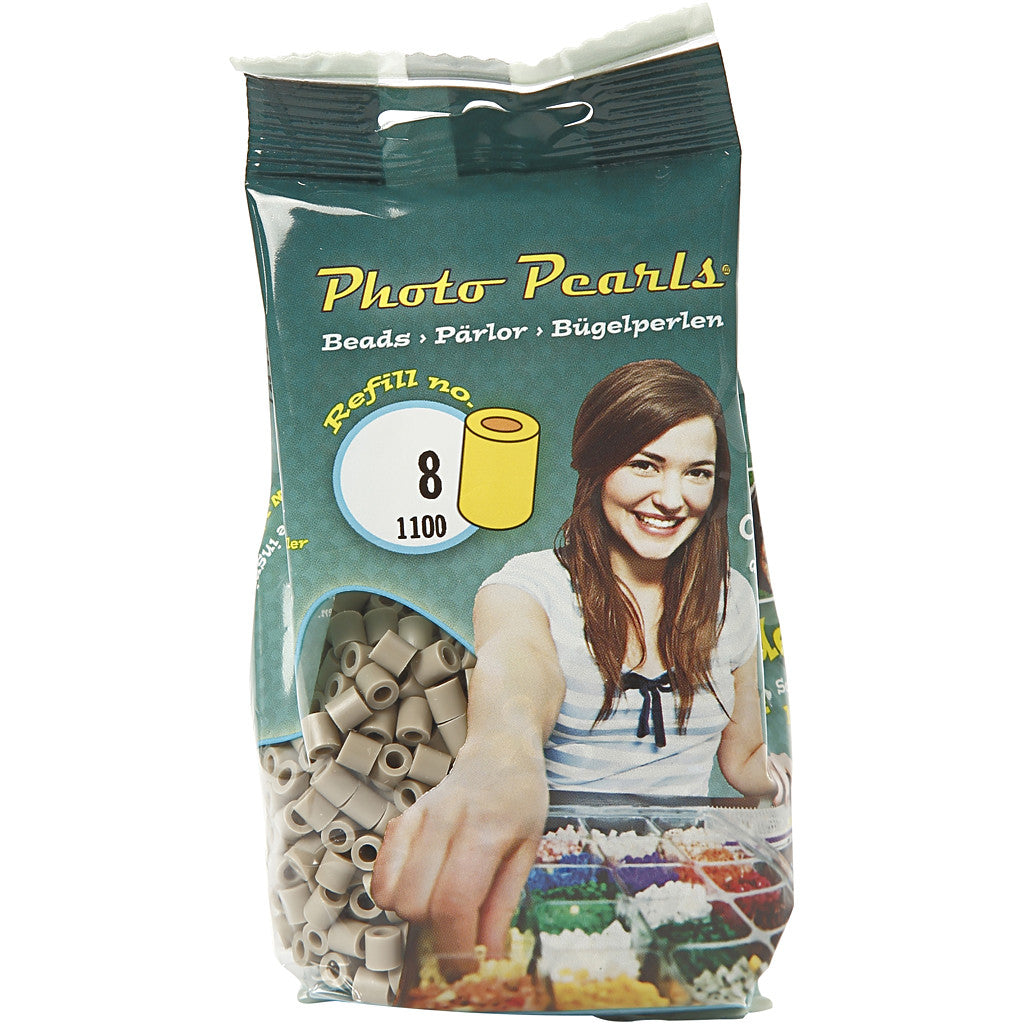 PhotoPearls, size 5x5 mm, hole size 2,5 mm, medium, ash-coloured (8), 1100 pc/ 1 pack [HOB-755080]