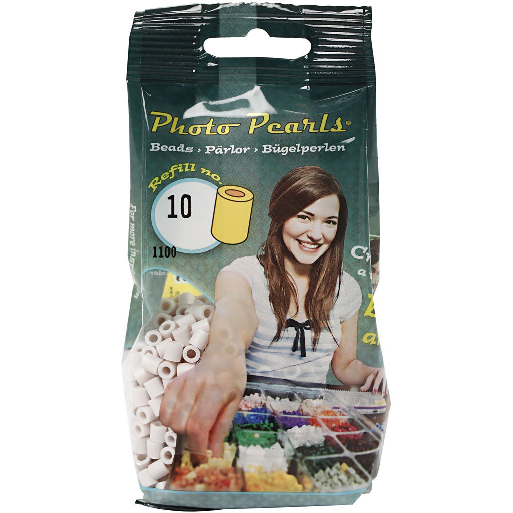 PhotoPearls, size 5x5 mm, hole size 2,5 mm, medium, light grey (10), 1100 pc/ 1 pack [HOB-755100]
