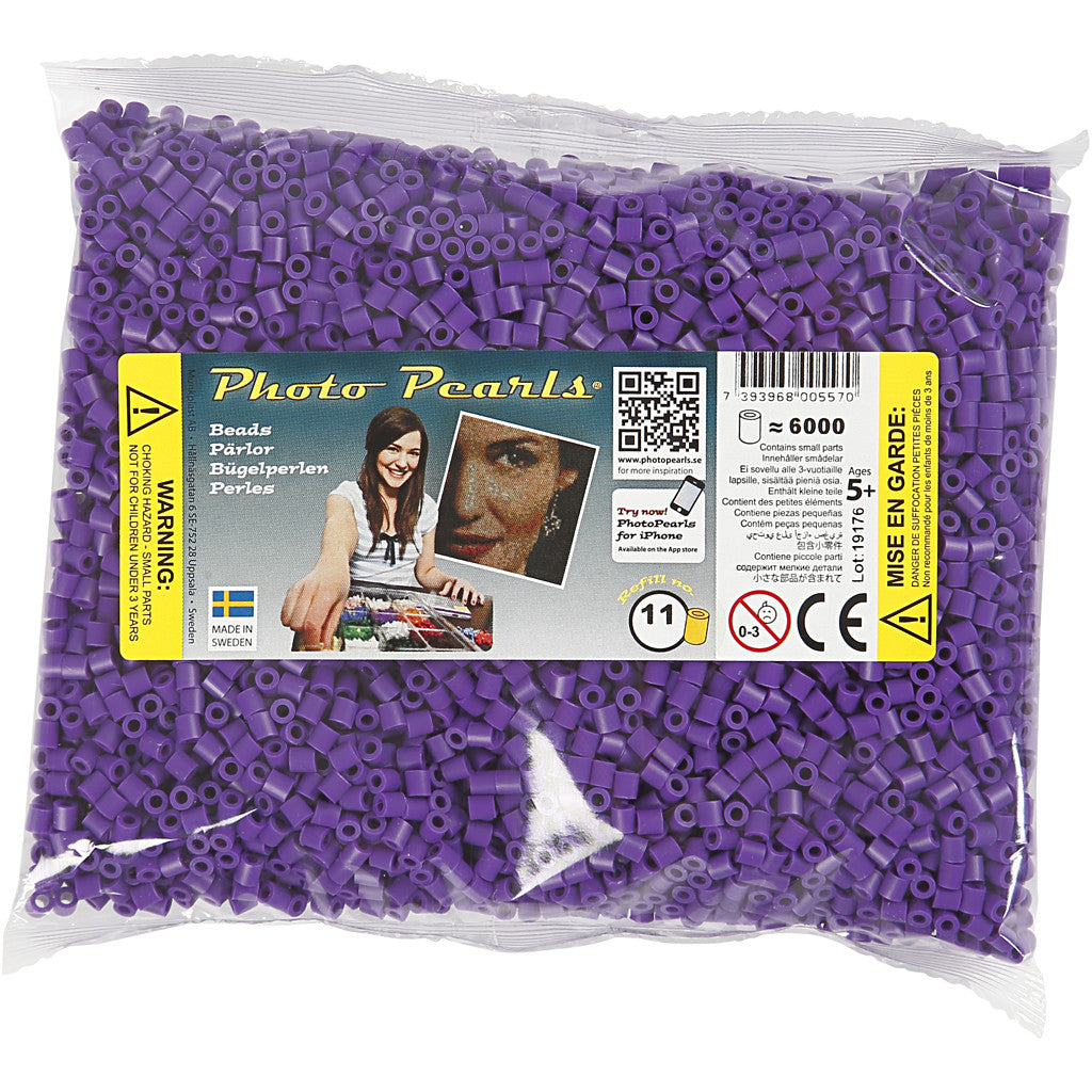 PhotoPearls, size 5x5 mm, hole size 2,5 mm, medium, dark purple (11), 6000 pc/ 1 pack [HOB-75511]