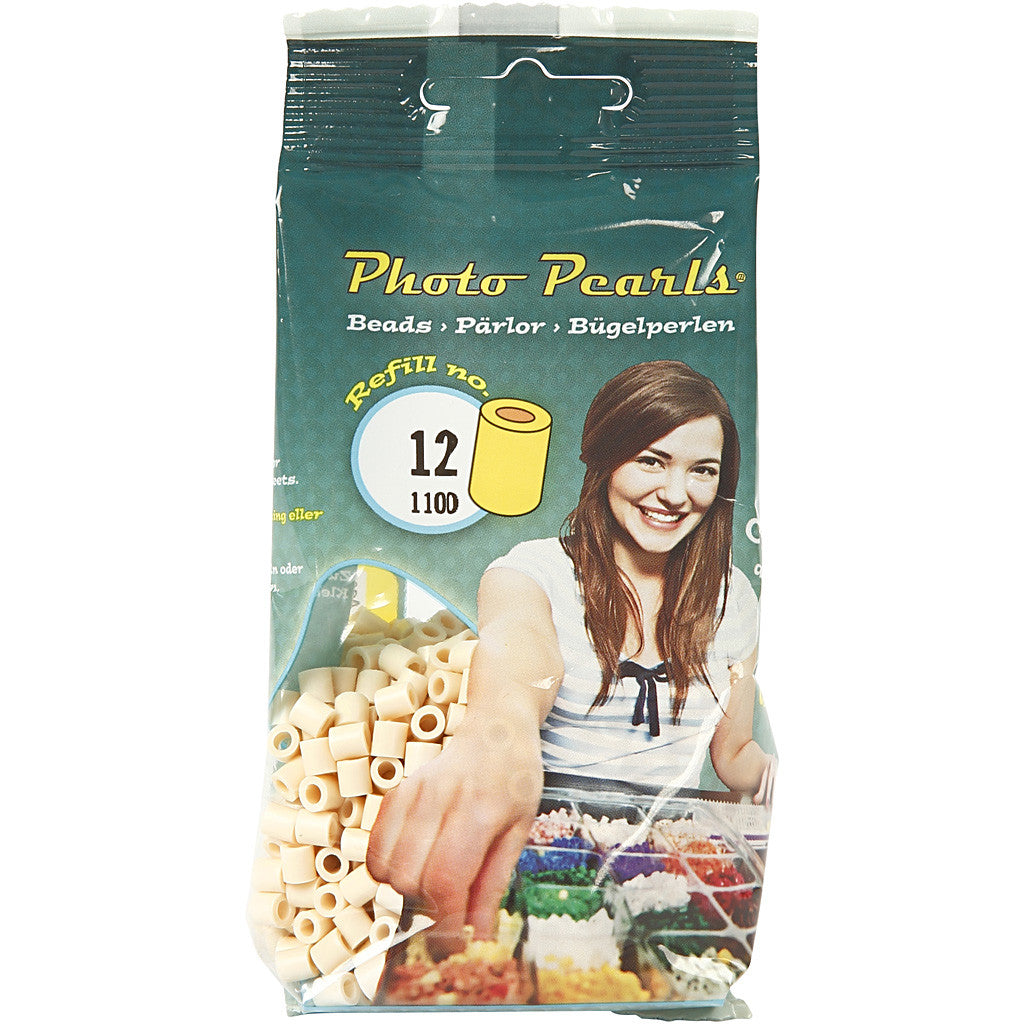 PhotoPearls, size 5x5 mm, hole size 2,5 mm, medium, light beige (12), 1100 pc/ 1 pack [HOB-755120]