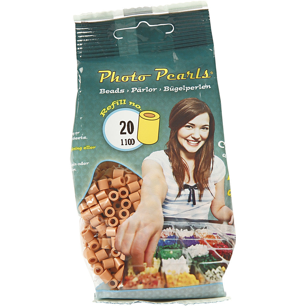 PhotoPearls, size 5x5 mm, hole size 2,5 mm, medium, light brown (20), 1100 pc/ 1 pack [HOB-755200]