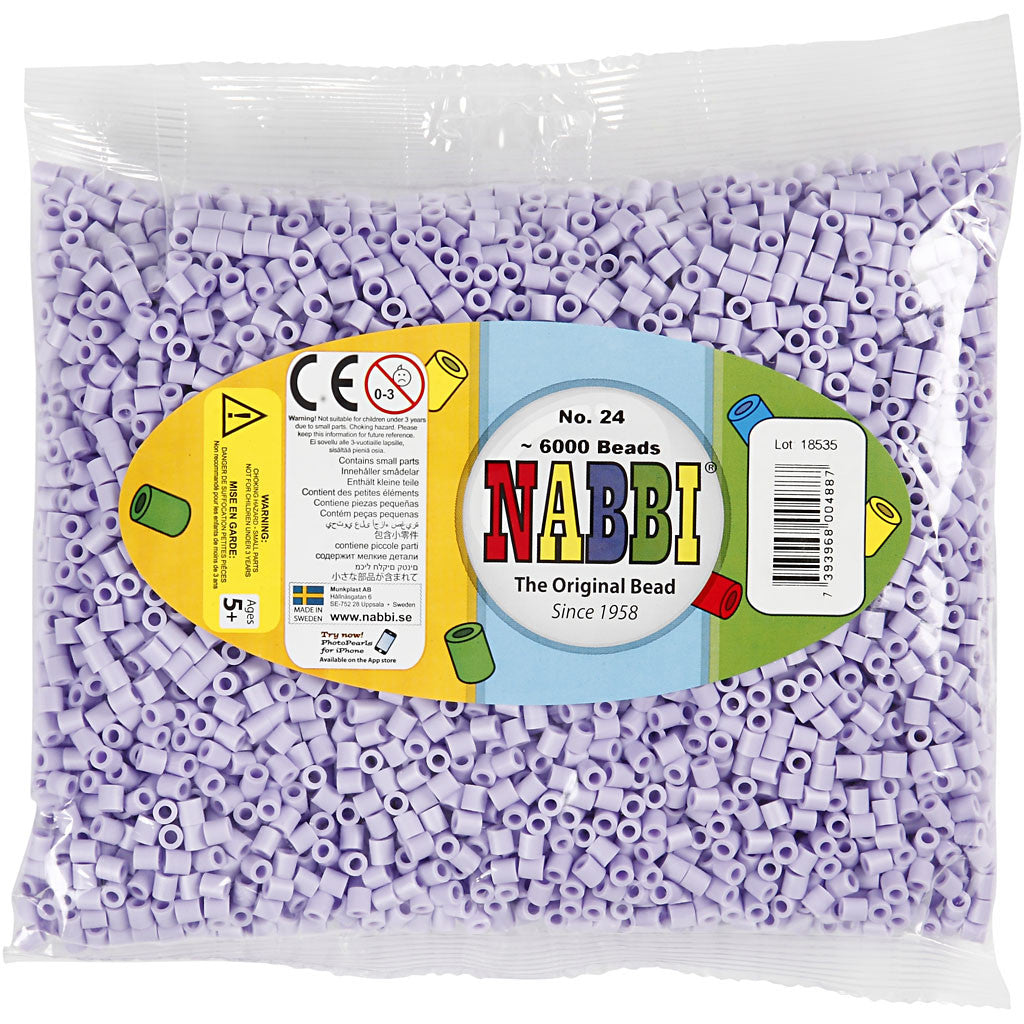 PhotoPearls, size 5x5 mm, hole size 2,5 mm, medium, lilac (24), 6000 pc/ 1 pack [HOB-75524]