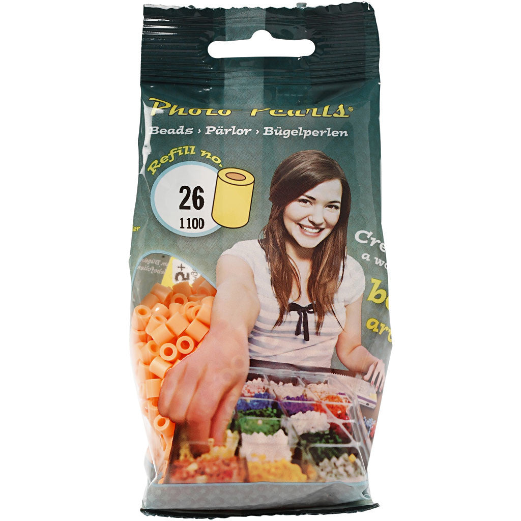 PhotoPearls, size 5x5 mm, hole size 2,5 mm, medium, light orange (26), 1100 pc/ 1 pack [HOB-755260]