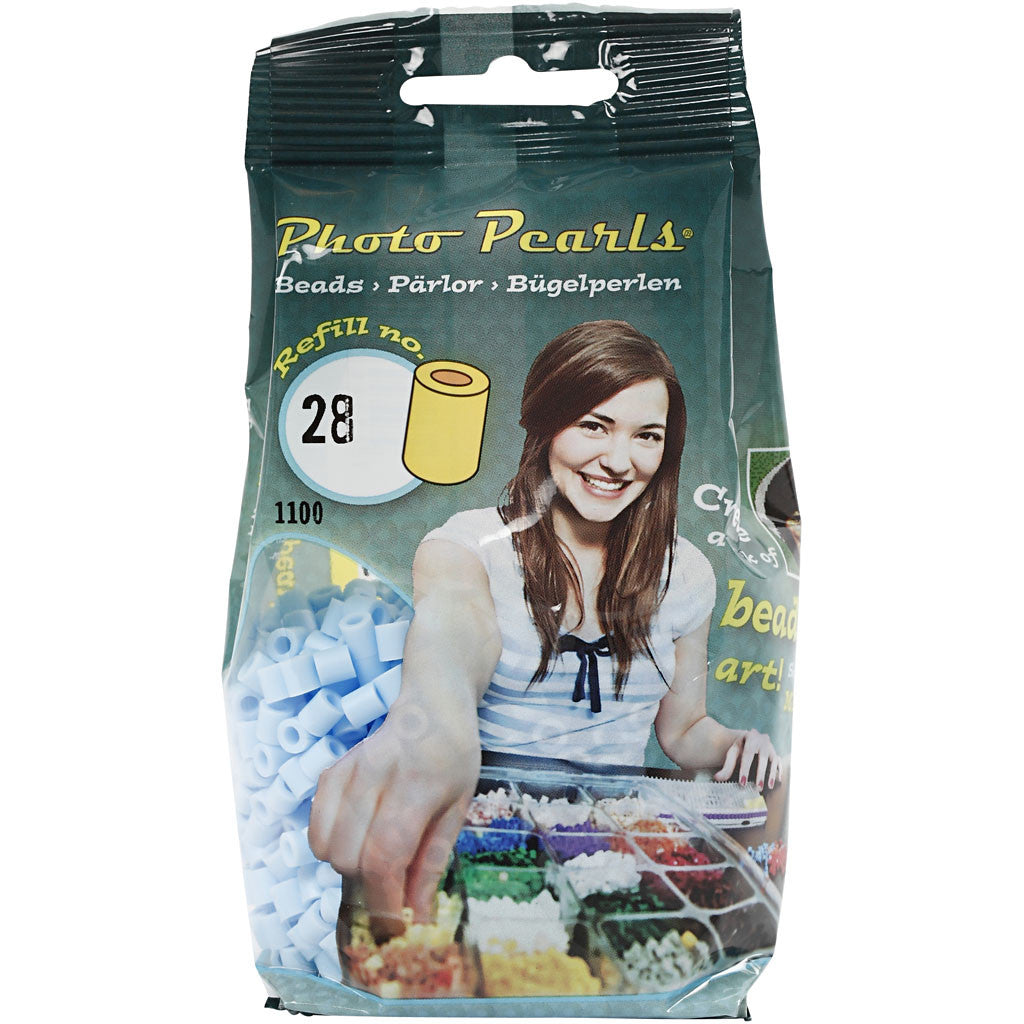 PhotoPearls, size 5x5 mm, hole size 2,5 mm, medium, light blue (28), 1100 pc/ 1 pack [HOB-755280]