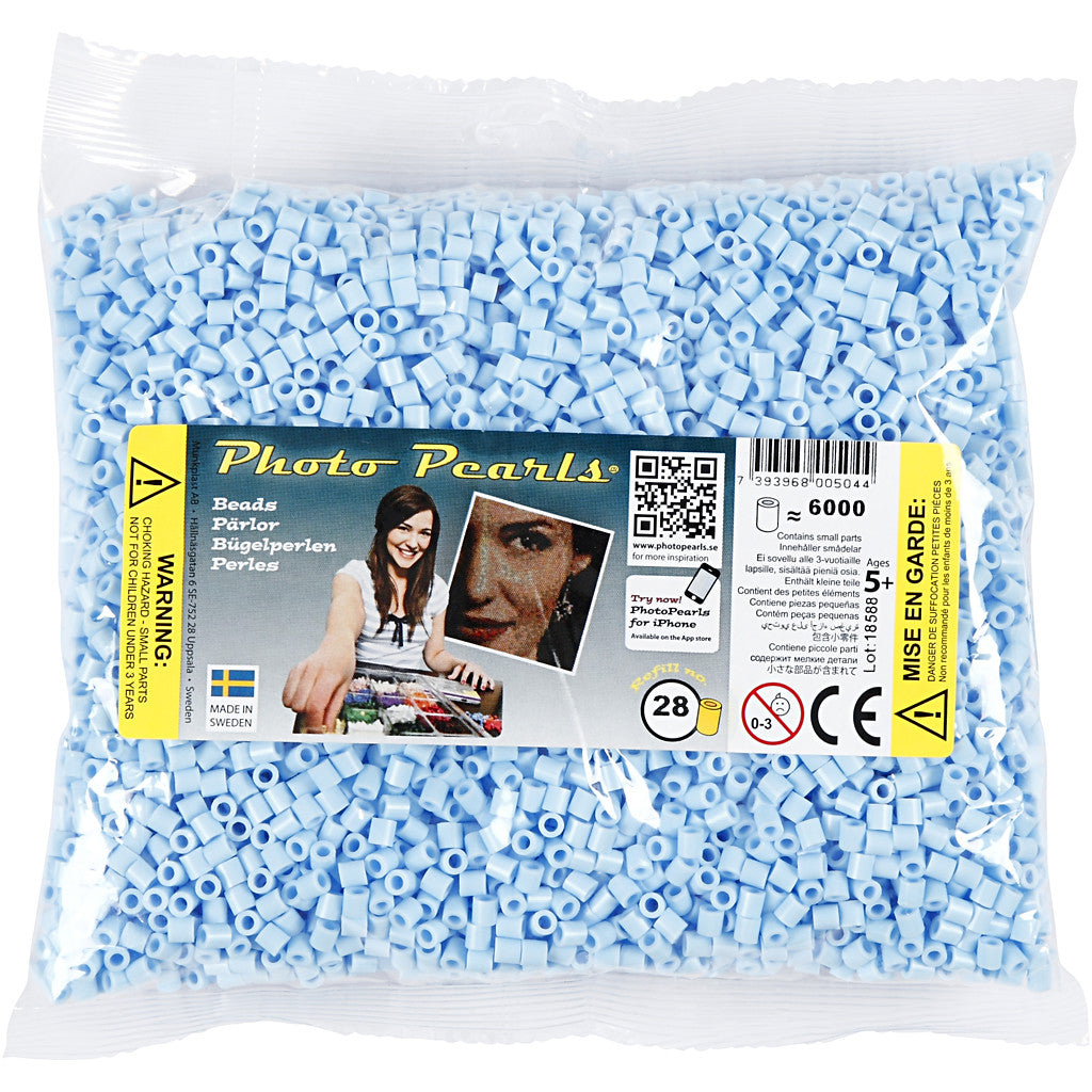 PhotoPearls, size 5x5 mm, hole size 2,5 mm, medium, light blue (28), 6000 pc/ 1 pack [HOB-75528]