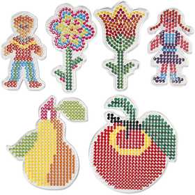 Peg Board, flowers, girl, boy, apple and pear, size 8,5x14-14x16 cm, medium, 6 pc/ 1 pack [HOB-75595]