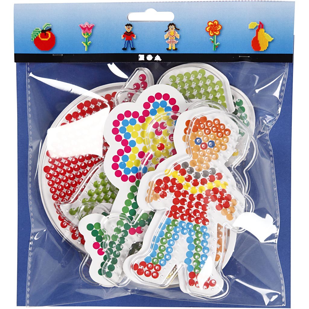 Peg Board, flowers, girl, boy, apple and pear, size 8,5x14-14x16 cm, medium, 6 pc/ 1 pack [HOB-75595]