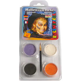 Eulenspiegel Face Paint - Motif Set, halloween witch, assorted colours, 1 set [HOB-76108]