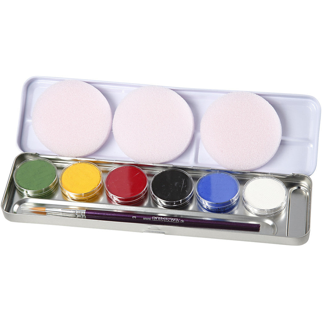 Water-Based Face Paint, assorted colours, 6 colour/ 1 set [HOB-76135]