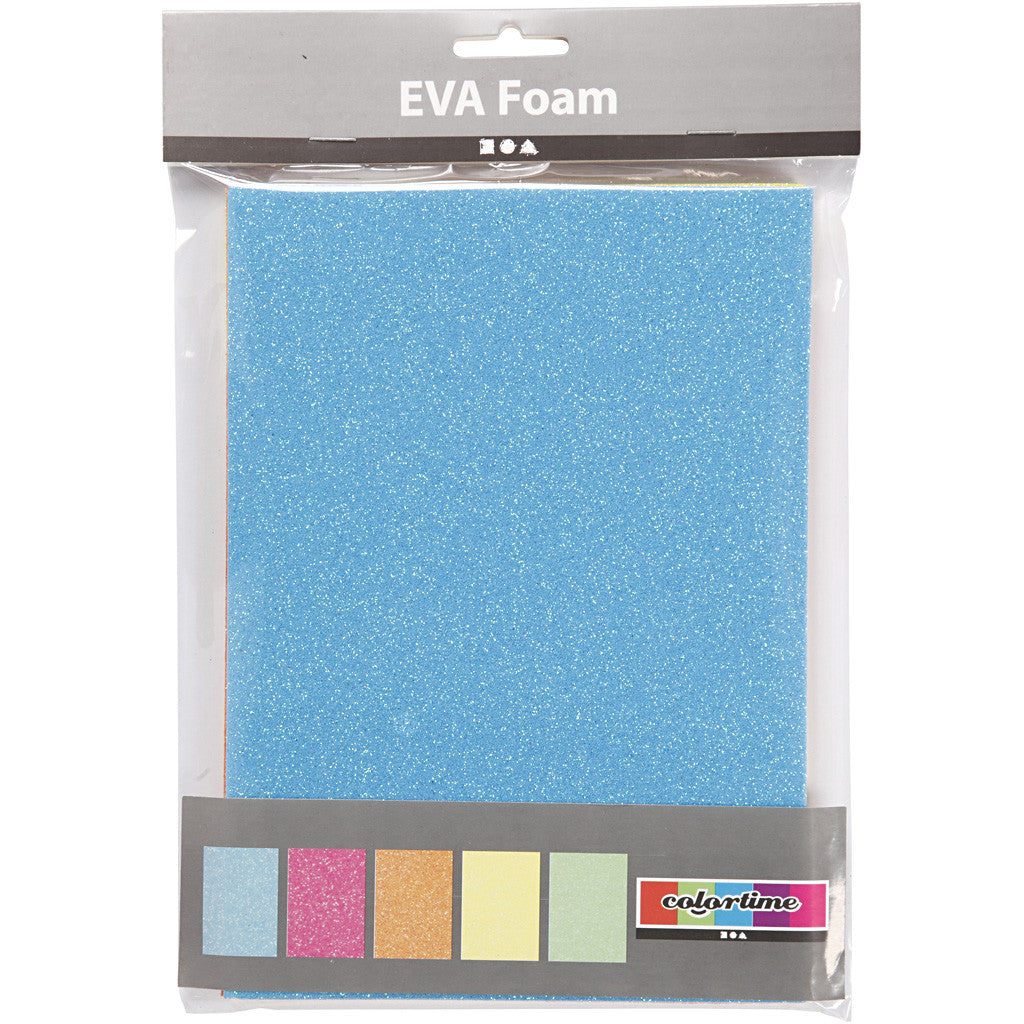 Foam Sheets, A5, sheet 150x210 mm, thickness 2 mm, assorted colours, 5 sheet/ 1 pack [HOB-769013]