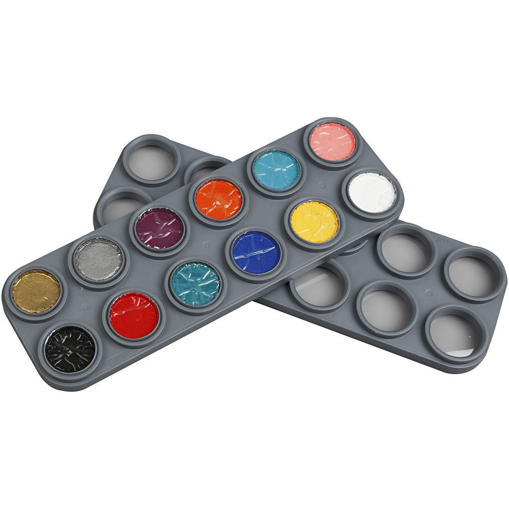 Water-based Face Paint Palette, assorted colours, 12x2.50 ml/ 1 pc [HOB-77002]