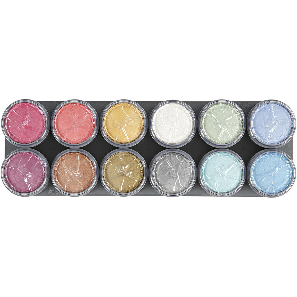 Water-based Face Paint Palette, mother of pearl colours, 12x15ml/ 1 pc [HOB-77061]
