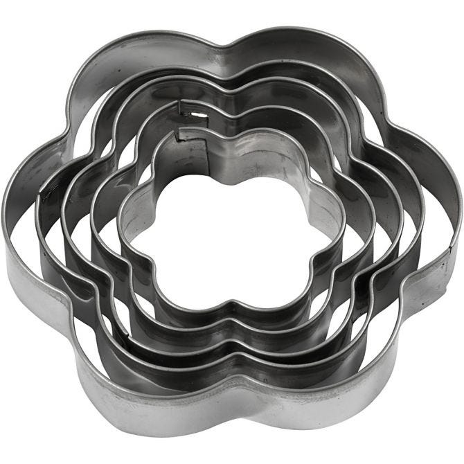 Cookie Cutters, flower, size 8 cm, 5 pc/ 1 pack [HOB-782880]
