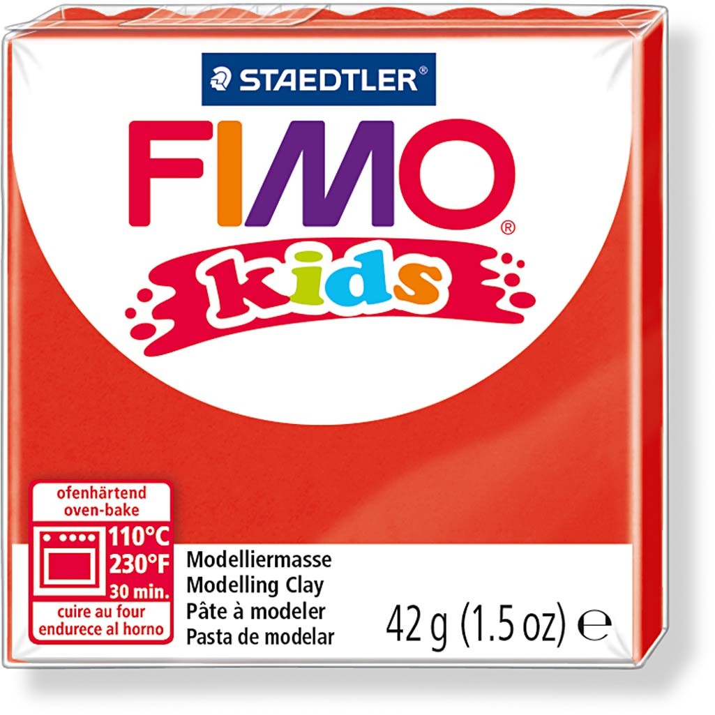 FIMO® Kids Clay, red, 42 g/ 1 pack [HOB-78522]