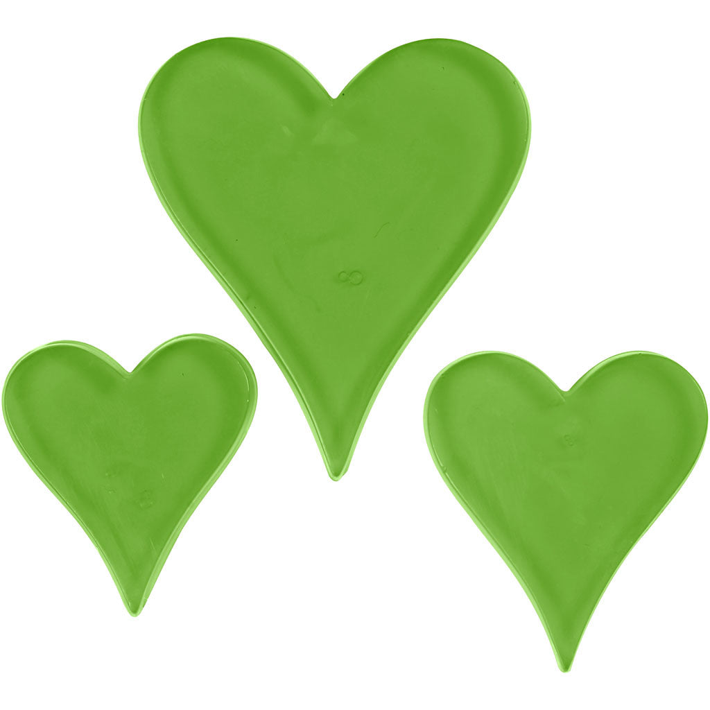 Casting Mould, heart, H: 6+8+10 cm, D. 9 mm, size 14,9x22 cm, 1 pc [HOB-78634]