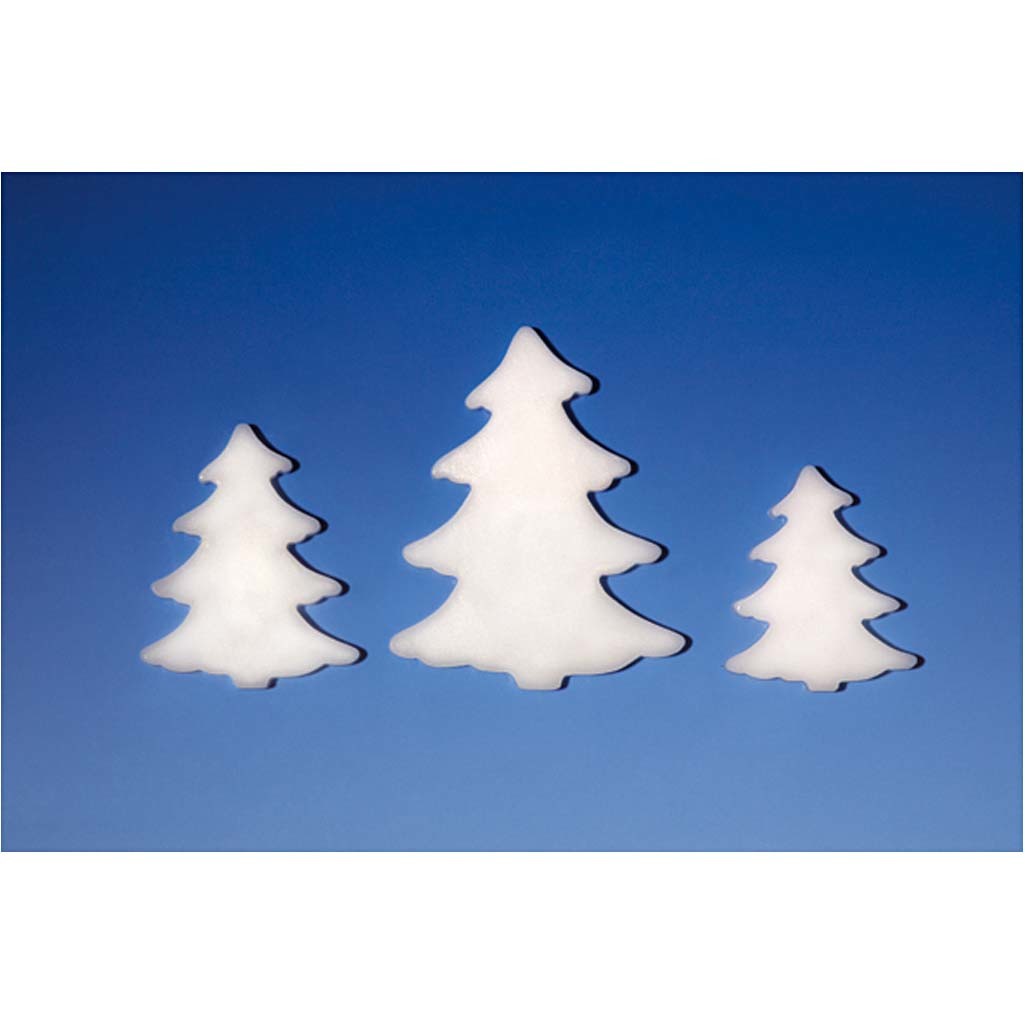 Casting Mould, fir tree, H: 6+8+10 cm, D. 9 mm, size 14,9x22 cm, 1 pc [HOB-78636]