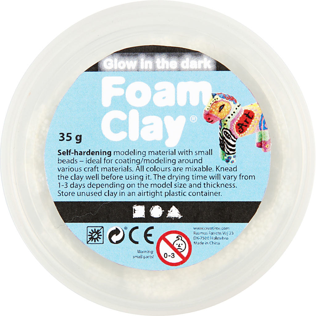 Foam Clay®, glow in the dark, 35 g/ 1 tub [HOB-78835]