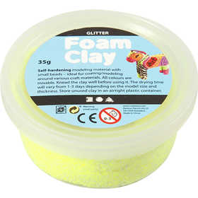 Foam Clay®, glitter, yellow, 35 g/ 1 tub [HOB-78864]