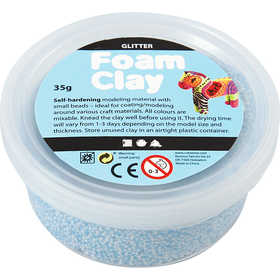 Foam Clay®, glitter, light blue, 35 g/ 1 tub [HOB-78865]