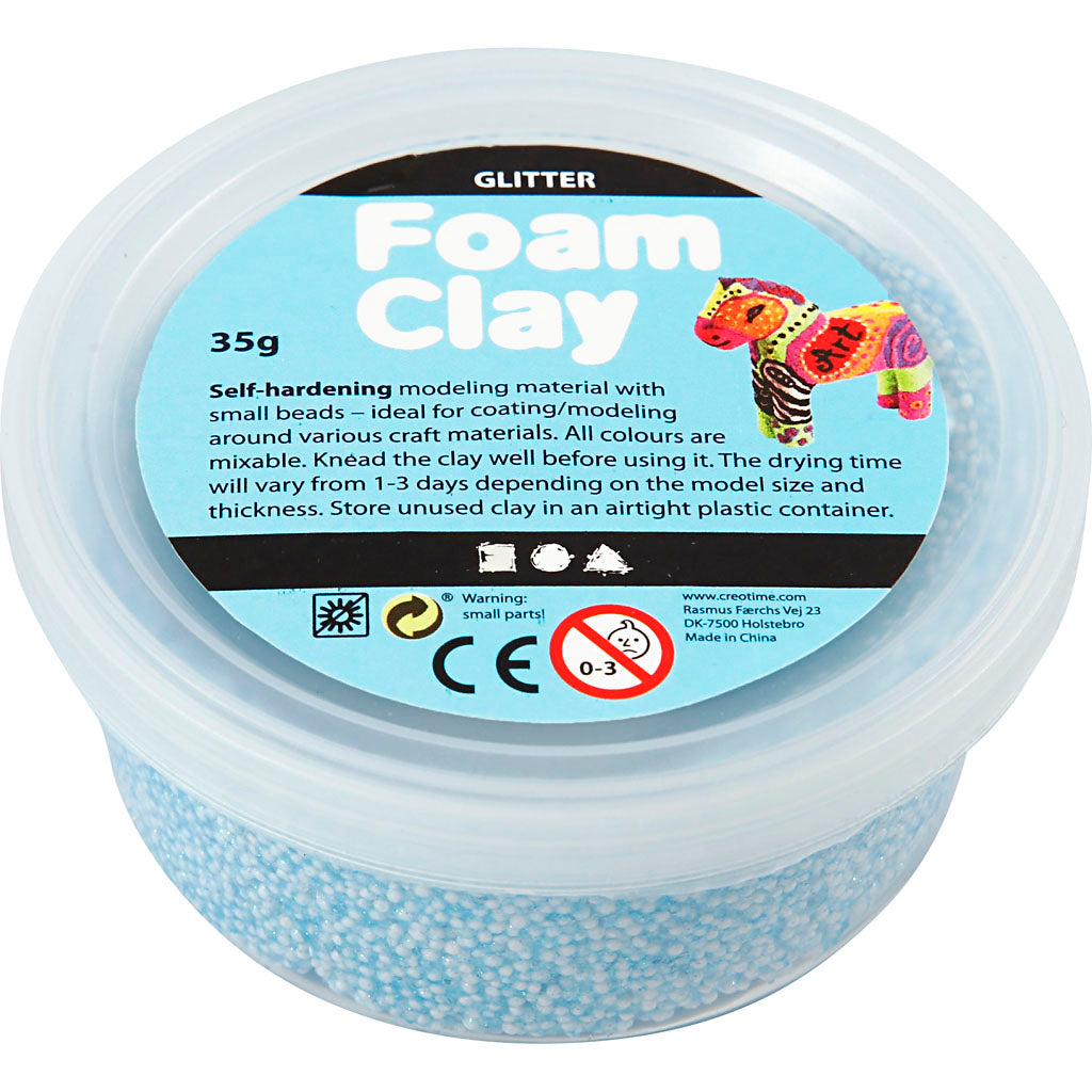 Foam Clay®, glitter, light blue, 35 g/ 1 tub