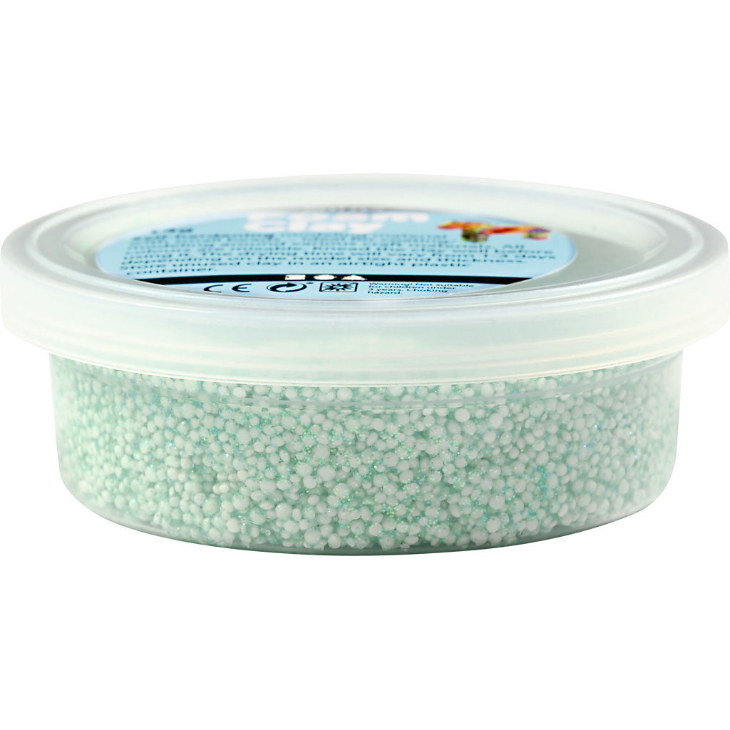 Foam Clay®, glitter, light green, 35 g/ 1 tub [HOB-78866]